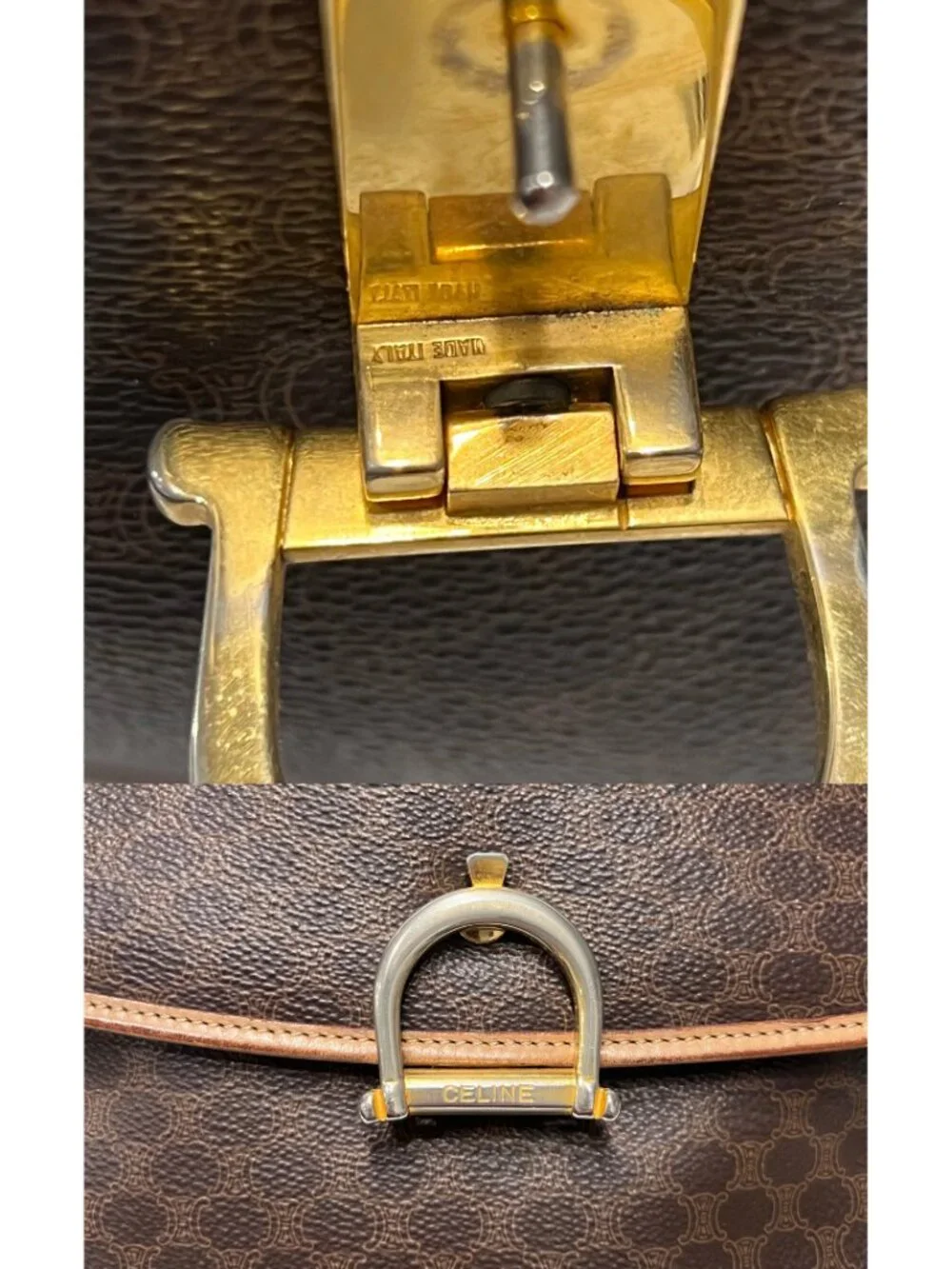 Celine VINTAGE Brown Monogram Macadam Handbag - Picture 8 of 16